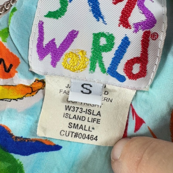 Vintage Jams World Size Small Island Life Tropical Map Hawaiian Short Dress - Picture 11 of 12